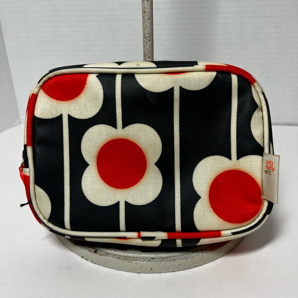 Orla Kiely Flower Design Zip Around Travel/Makeup Pouch